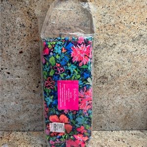LILLY PULITZER Insulted Wine Bag Multi Festive Fantasy Gold Leather Handle NWT